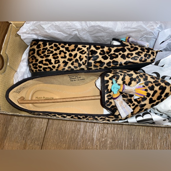 Hush puppies Sadie tassel slip on leopard - Picture 1 of 3